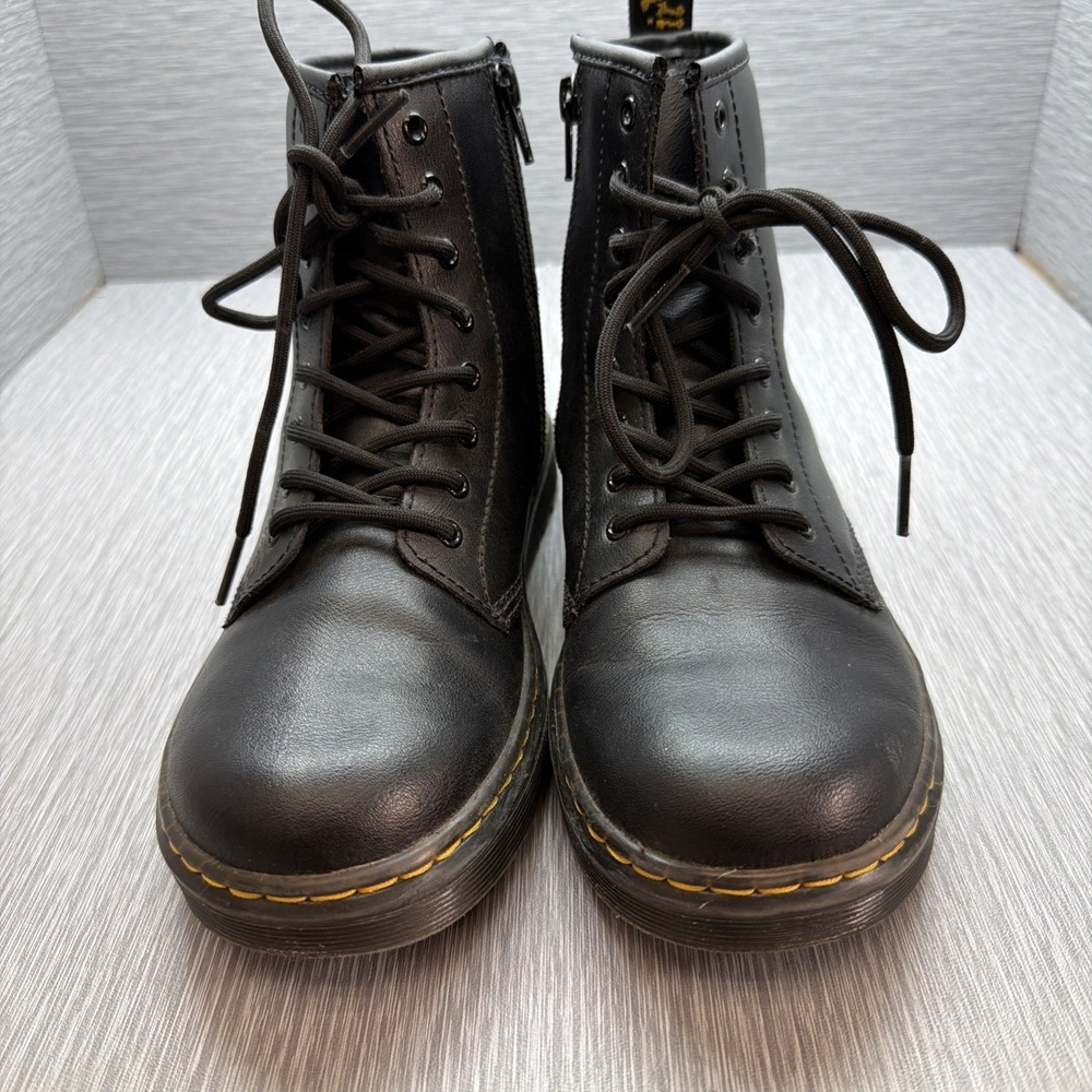 Dr Martens Black Combat Boots Lace Up Leather Womens‎ 5 6 Zavala J